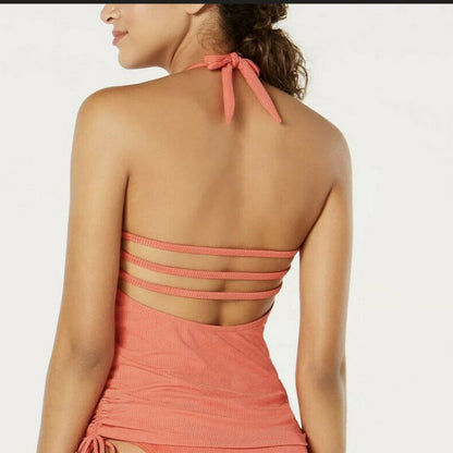 NWT Hula Honey Juniors' Shimmer Rib Halter Tankini Size XSmall