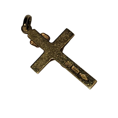 Gold cross Pendant charm Jesus Christ Crucifixion Italian DE Italy 14K Mark 585