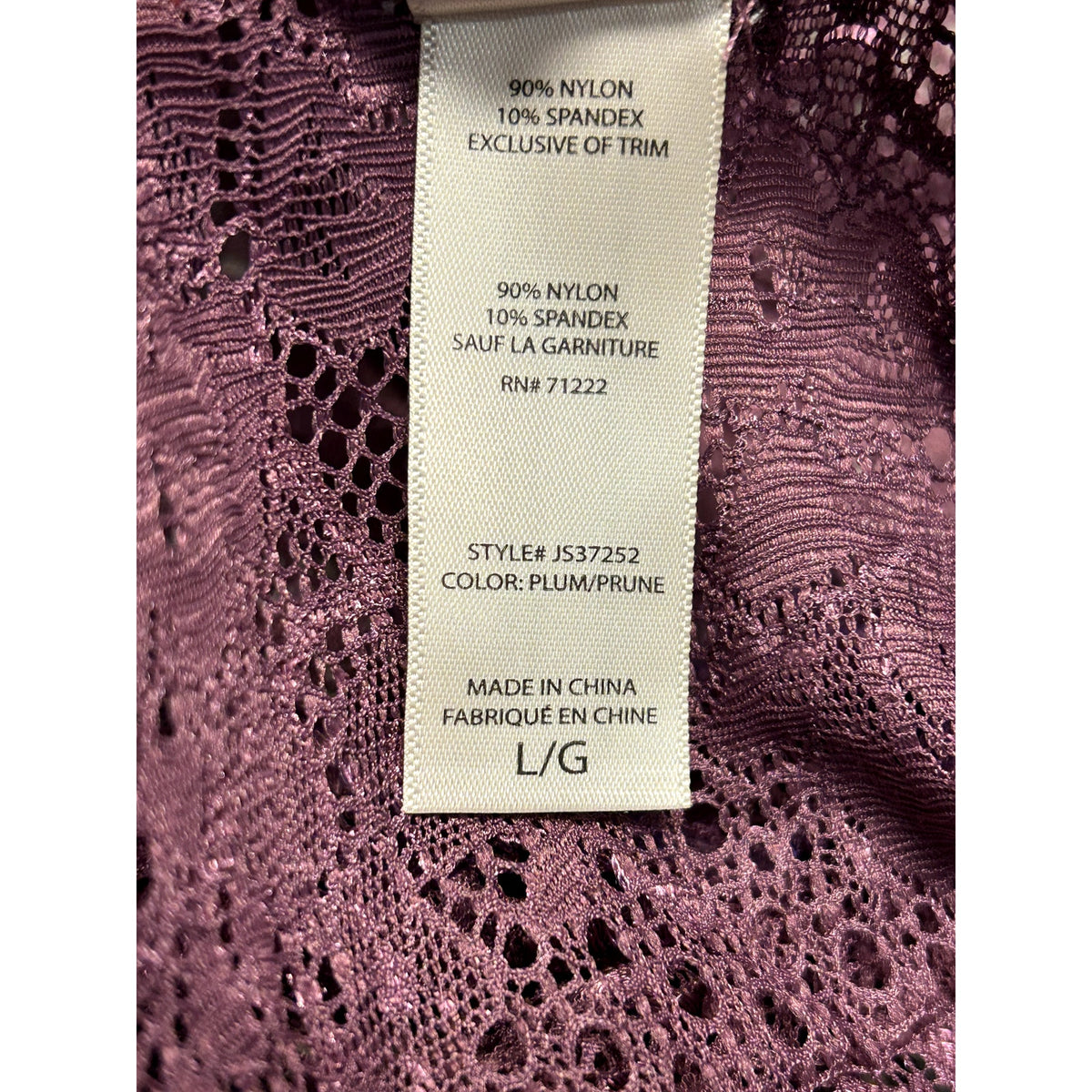 Jessica Simpson NWT Plum Lace Bralette Plum Purple Size Large