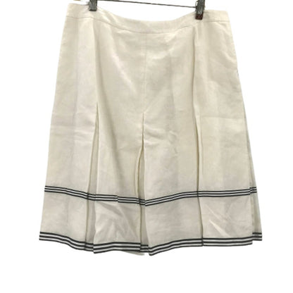 Cheerleader Striped Pleated circle Skirt High Rise Wasted Ivory Black Waist 32