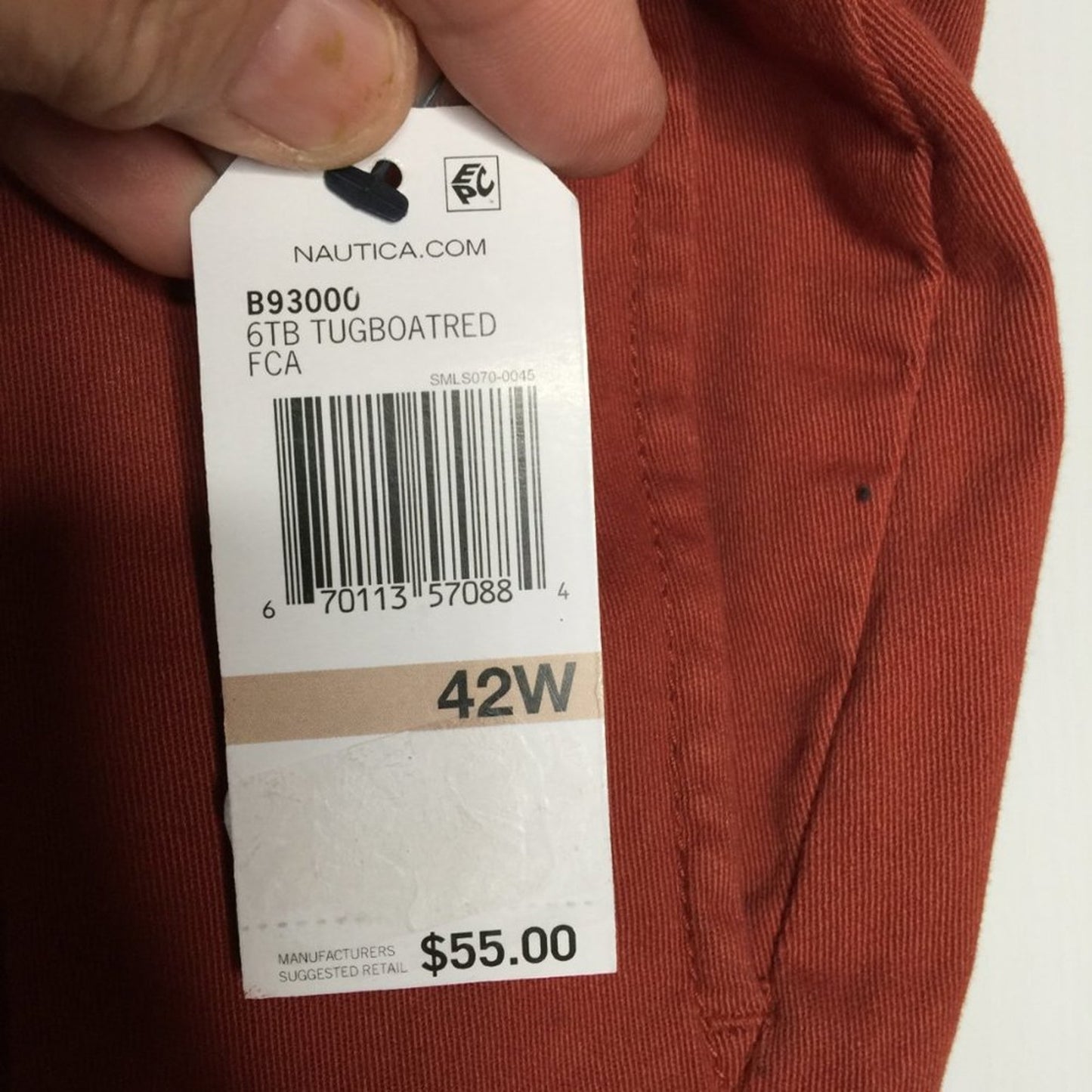 Nautica Classic Fit Deck Shorts Stretch Rusty Size 42 Waist Inseam 8.5 New