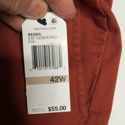 Nautica Classic Fit Deck Shorts Stretch Rusty Size 42 Waist Inseam 8.5 New