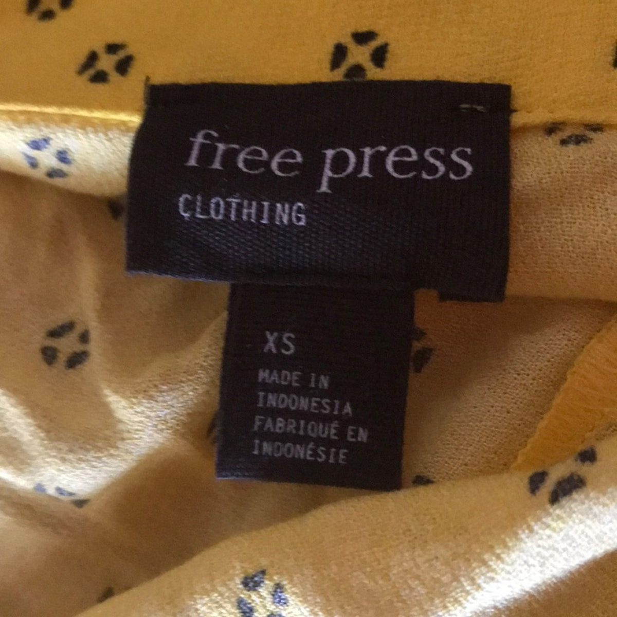 Free Press Notch Collar Surplice Long Sleeve Top Size XSmall