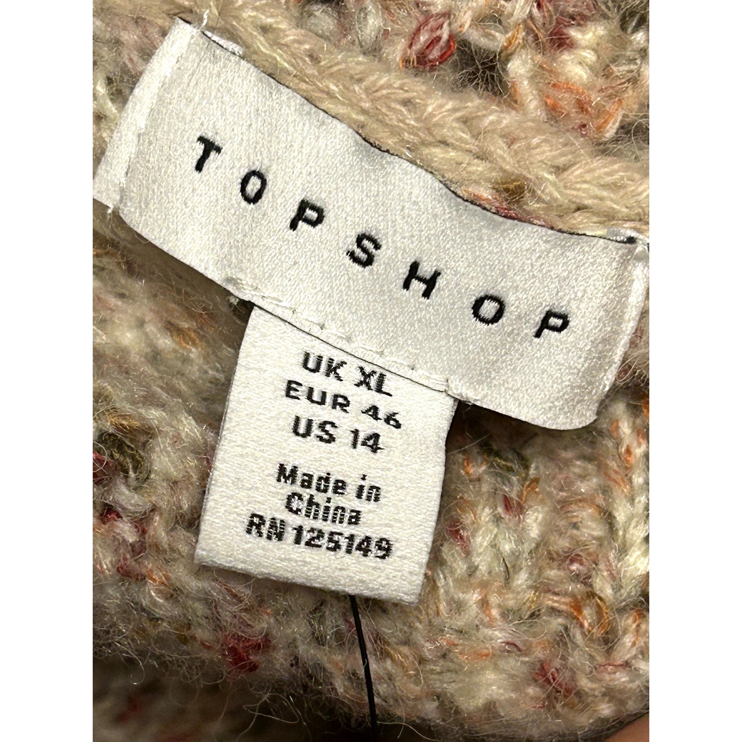 Topshop NWT Speckled Pointelle Sweater Size US 14