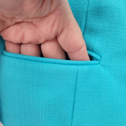 Polyester skirt long sleeve career jacket vintage set blue Leisure Suit Size M/L