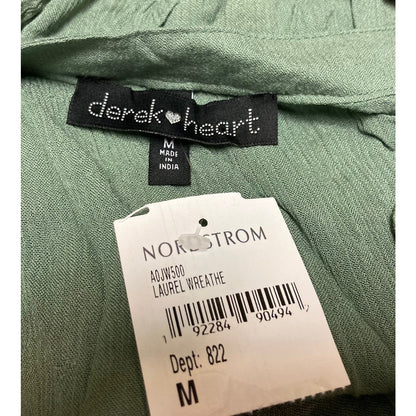 Derek Heart Laurel Wreathe Green Medium NEW blouse buttonfront peasant tunic top