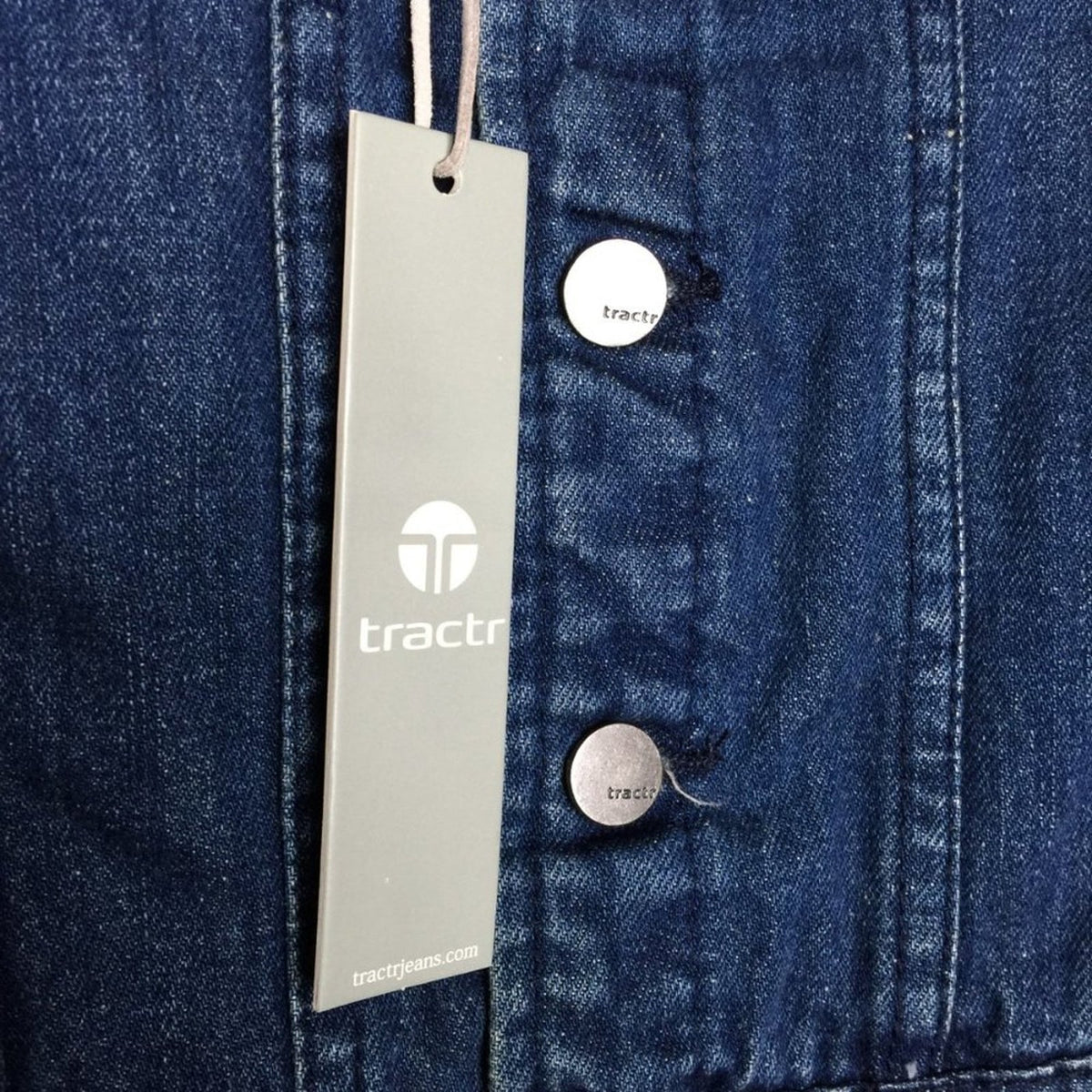 Tractr Girls Basic Denim Jacket Long Sleeve Front Button Size 6