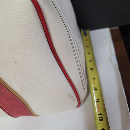Vintage bowling bag suitcase travel White Red Purse VINTAGE Carry On Purse Tote
