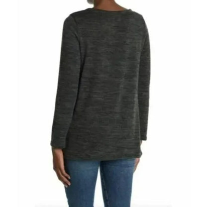 Forgotten Grace Women's Brushed Hacci Pullover Tunic Top Small Hunter Green NWT