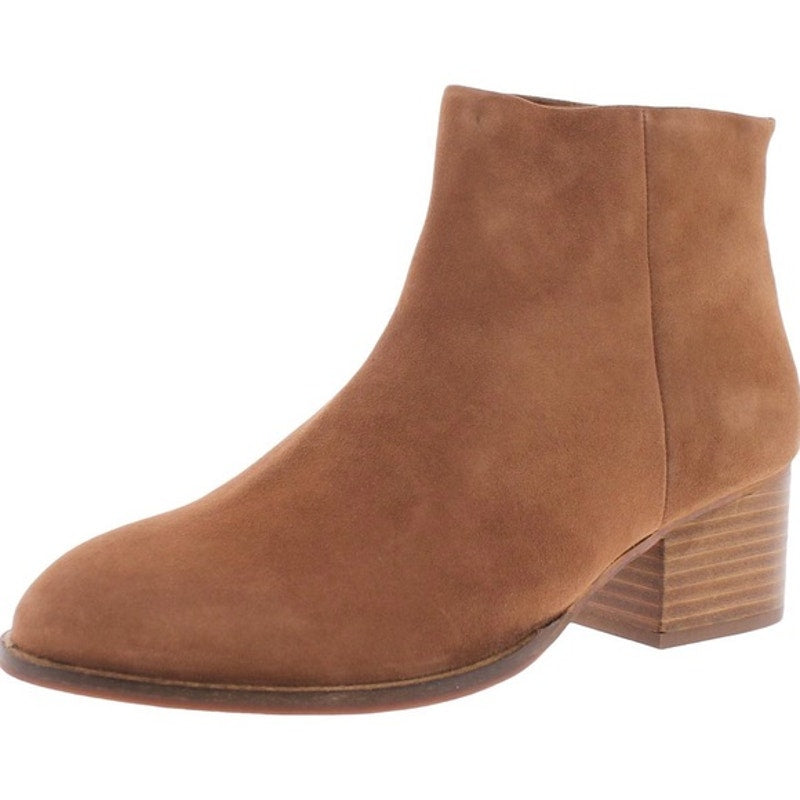 Seychelles Floodplain Suede Chunky Heel Back Zip Ankle Boots Sz 10M Cognac NWT