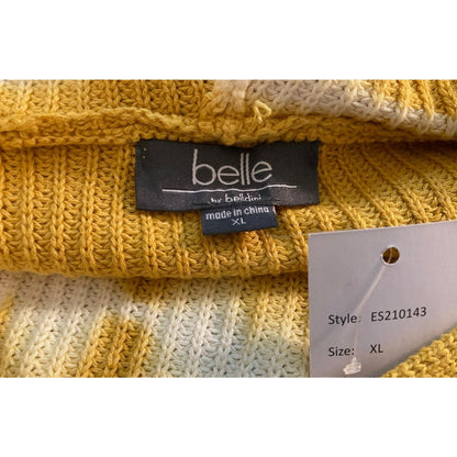 Belle by Belldini Tie Dye Hooded Cardigan Sweater XL/Extra Large Honey Gold NWT
