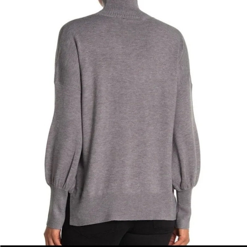 French Connection Women's Turtleneck Sweater Size Small Grey NWT Balloon Sleeve