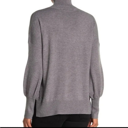 French Connection Women's Turtleneck Sweater Size Small Grey NWT Balloon Sleeve