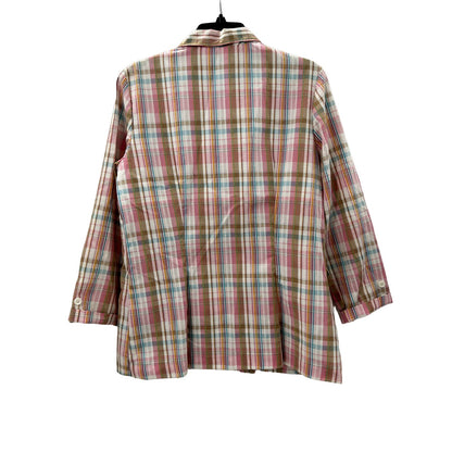 Vintage Aansworth Pastel Pink Plaid Lightweight Blazer Suit Jacket