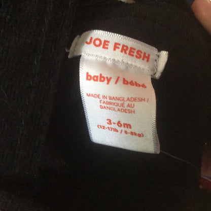 Joe Fresh NEW Kids Black Corduroy Overalls 3-6 Months