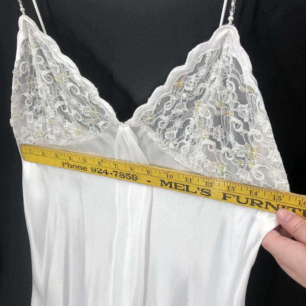 Etienne White Lace Puff Sleeve Rob Set Negligee Pajama Large Peignoir Honeymoon