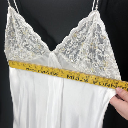 Etienne White Lace Puff Sleeve Rob Set Negligee Pajama Large Peignoir Honeymoon