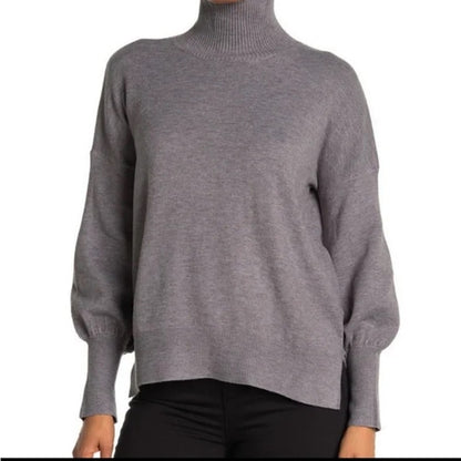 French Connection Women's Turtleneck Sweater Size Small Grey NWT Balloon Sleeve