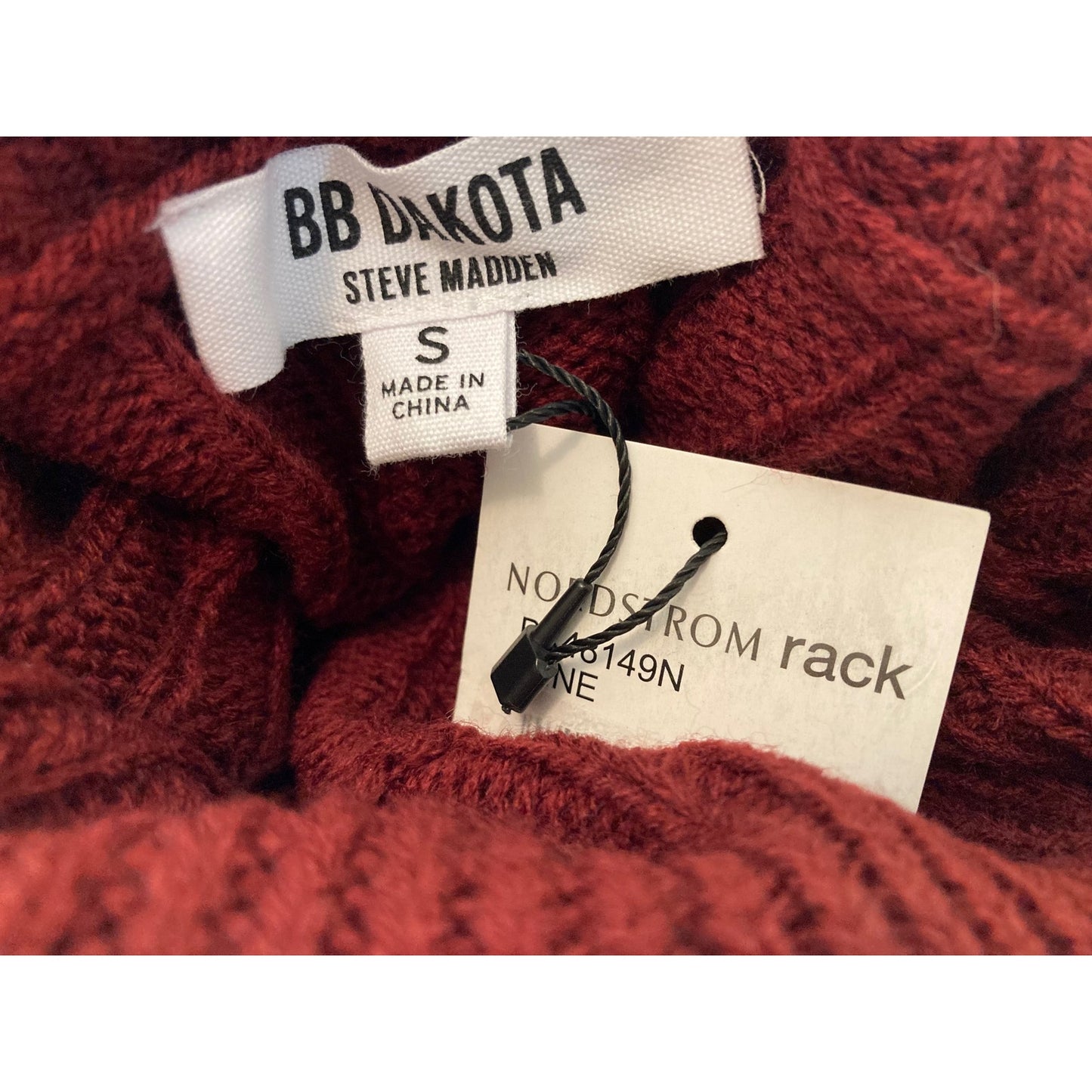 BB Dakota by Steve Madden Turtleneck Midi Sweater Dress XS/Extra Small Wine NWT