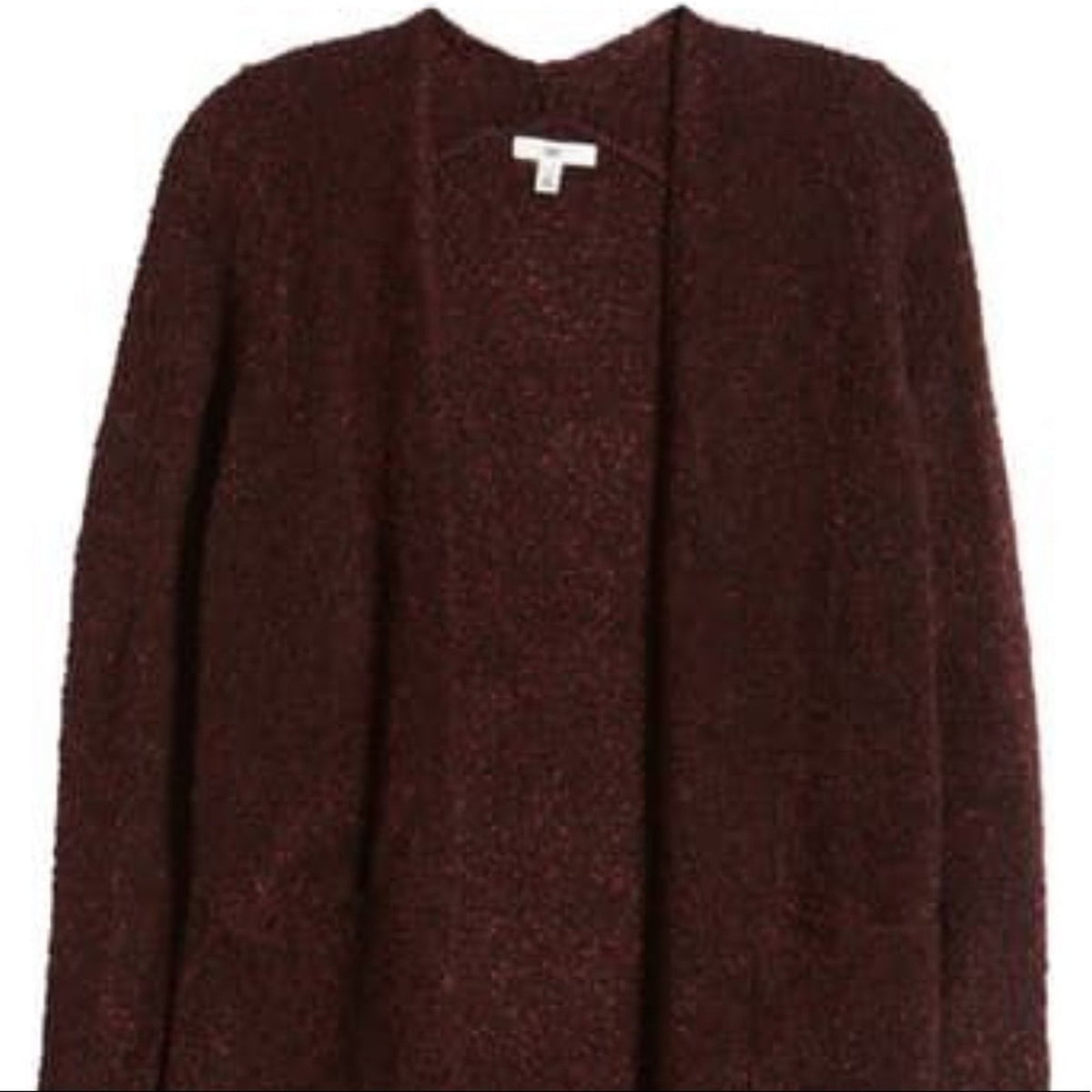 BP. NEW Burgundy Bouclé Open Front Cardigan Size Small