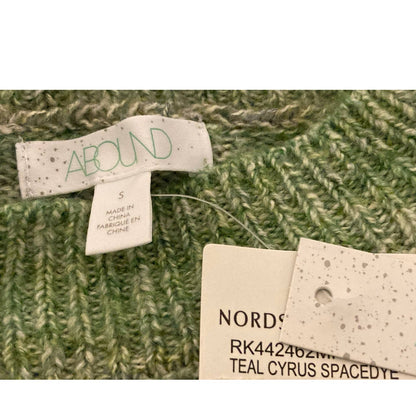 Abound Pullover Sweater Small Green/Gray Stripes NEW Marled Knit Crew Dolman