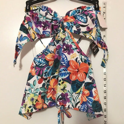 Sundazed Cutout Floral Tankini Top Swimwear Size 32C