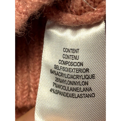 WAYF NWT Blush Pullover Knit Sweater Mock Neck Tie Waist Size XL/Extra Large