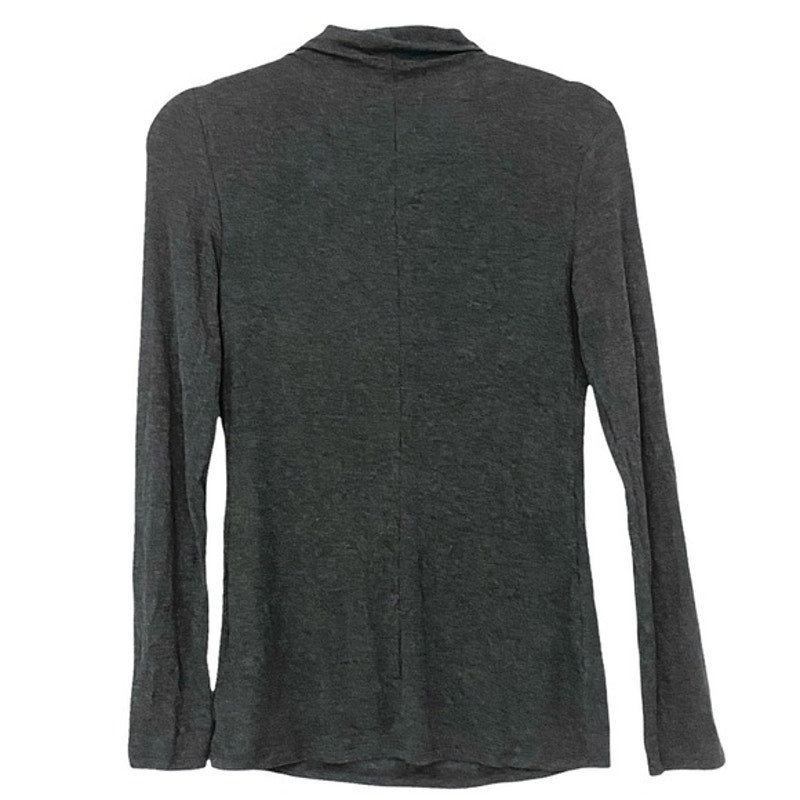 Catherine Malandrino Mock Turtleneck Small Charcoal Heather Gray NEW Silky Soft
