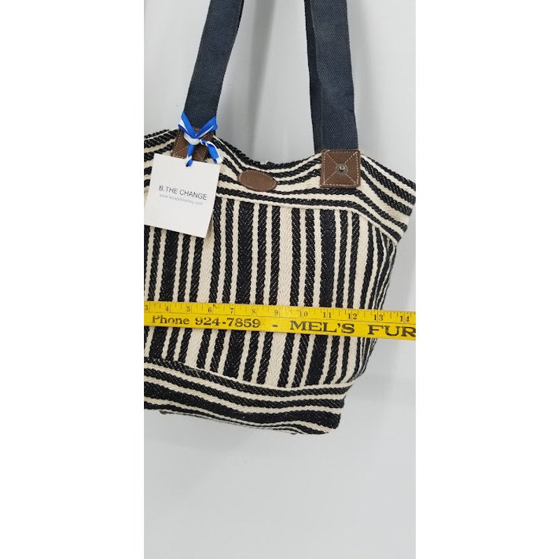 B. The Change striped cotton shoulder bag tote purse soft NWT beachbag