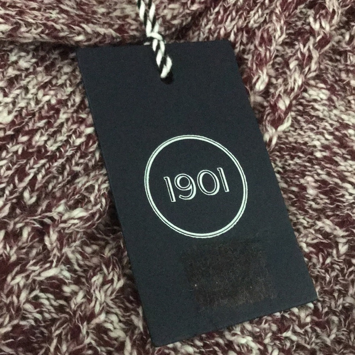 1901 Burgundy Shawl Collar Mélange Pullover XL