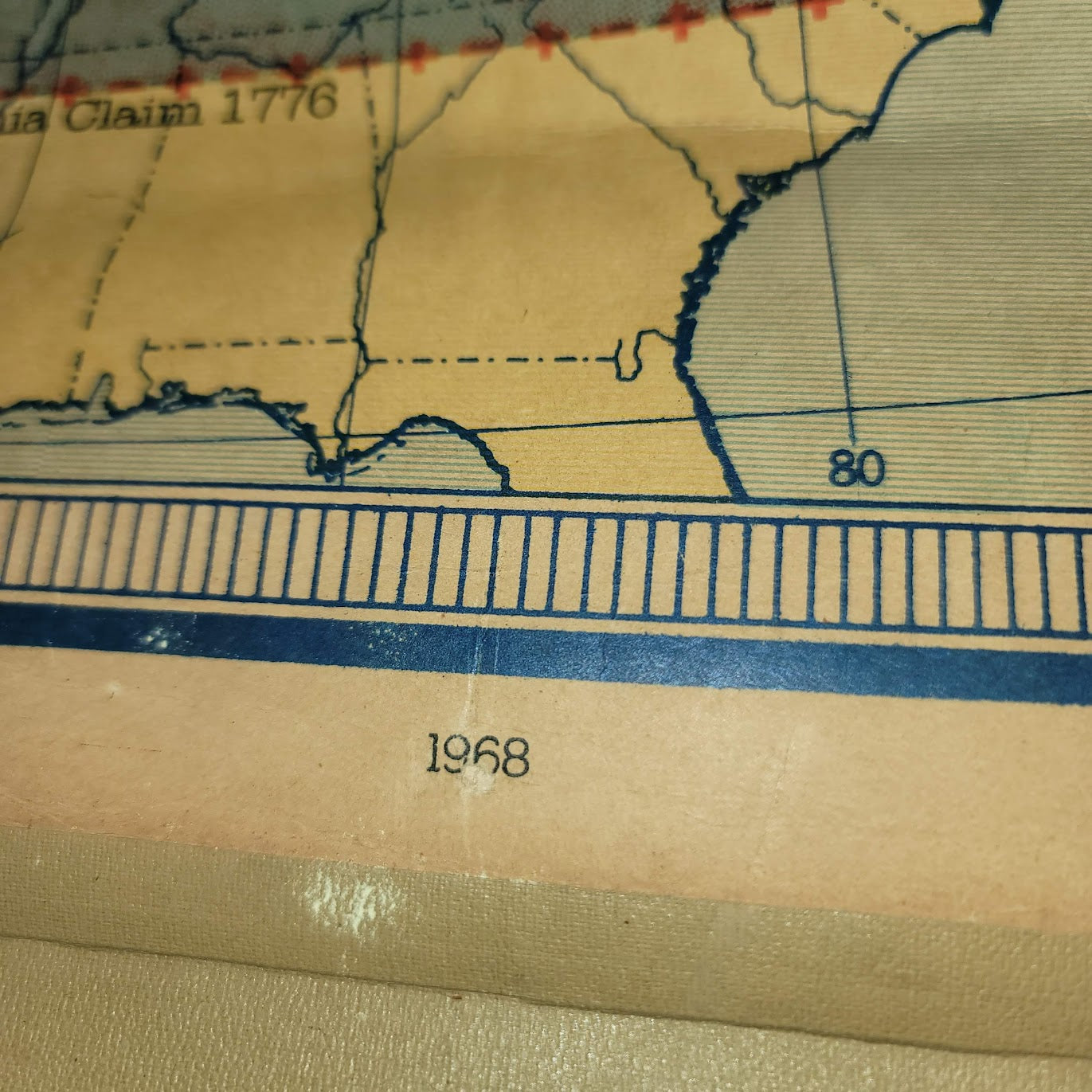 Denoyer Geppert Social Science School Roll Up Map Colonial Revolution 1960s