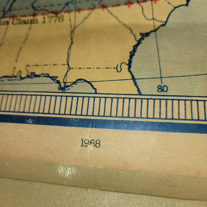 Denoyer Geppert Social Science School Roll Up Map Colonial Revolution 1960s