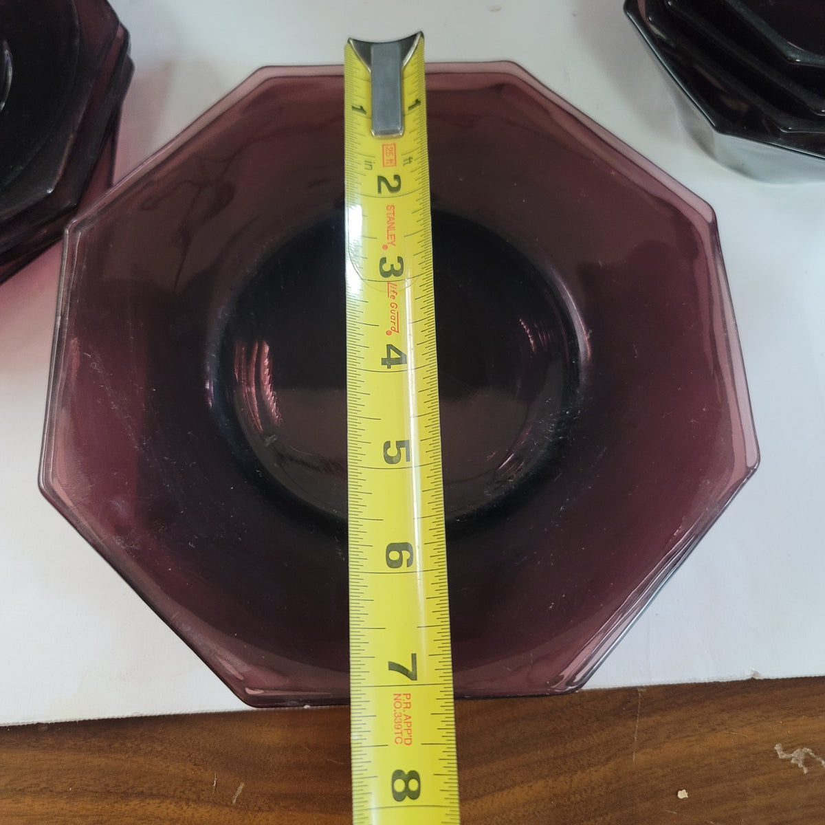 Hazel Atlas Purple Amethyst Moroccan Octagon 4 setting plate saucer bowl Vintage