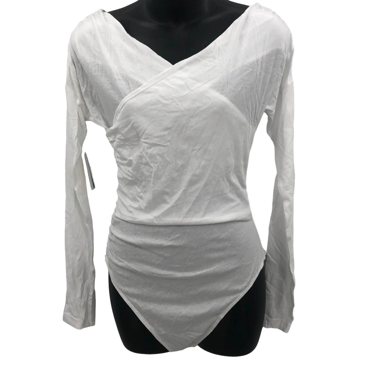 Abound Womens Off The Shoulder Wrap Bodysuits  Long Sleeve White Size Small NWT