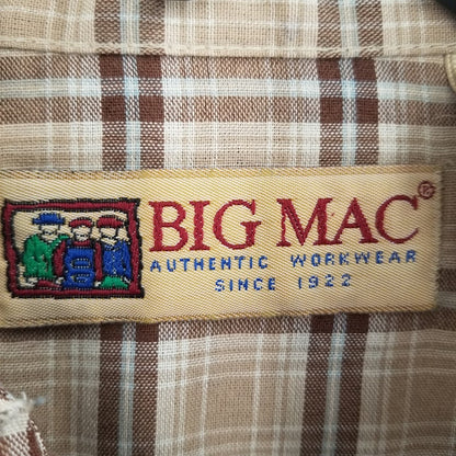 Big Mack Workwear 3 XL Pearl Snap Short Sleeve Collar Shirt Brown Western