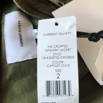 Current/Elliott NWT The Cropped Infantry Olive Green Jacket Size 2