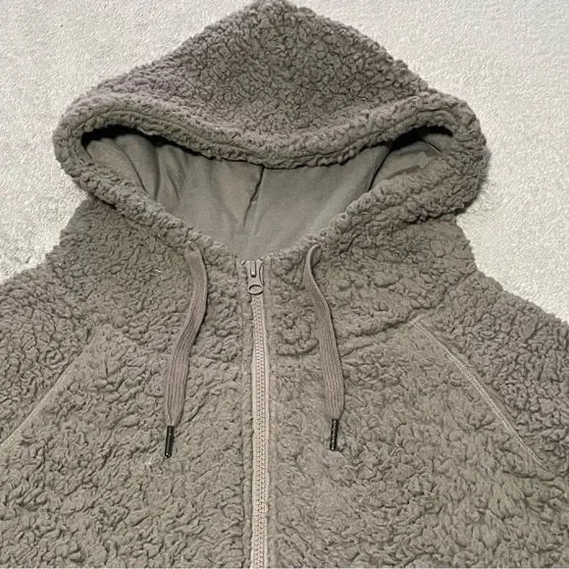 Z by Zella Faux Shearling Up & Over Bomber Jacket Extra Large Tan Driftwood NWT
