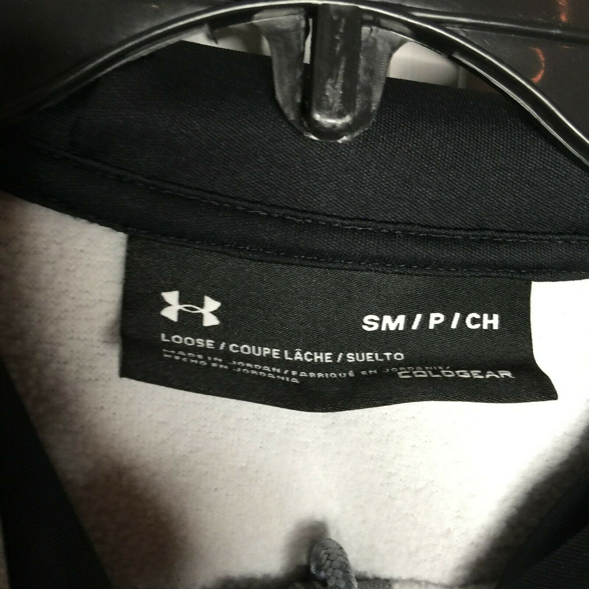 Under Armour Fleece Full-Zip Hooded Jacket Long Sleeves Ribbed Cuffs Gray Small