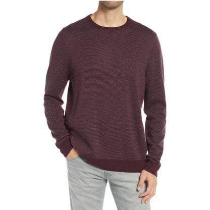 Nordstrom NWT Men's Bird's Eye Crewneck Sweater Burgundy Fudge 2XL