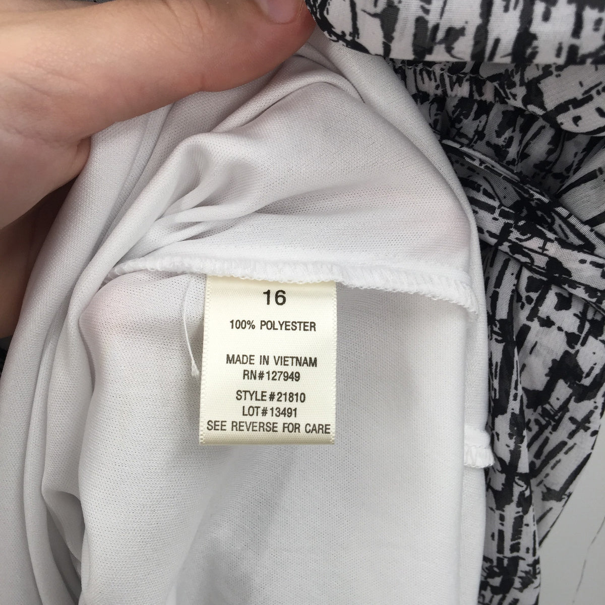 Emma & Michele High Low mIDI Dress Tie Waist Sleeveless Black & White SZ 16