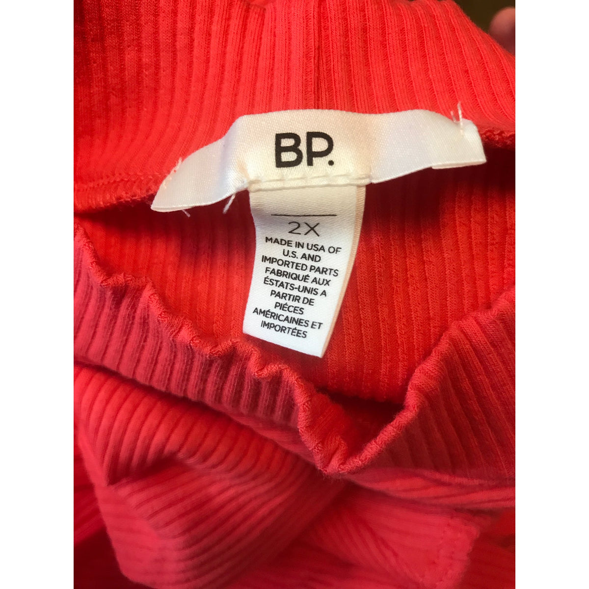 BP. Red Poinsettia Ribbed Winter Bodysuit Plus Size 2X Red
