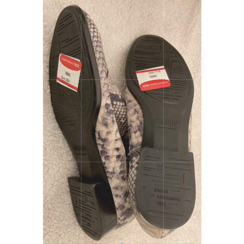 Munro Snakeskin Print Cate Side Zip Leather Ankle Boots Sz 9M Grey and Black NWT