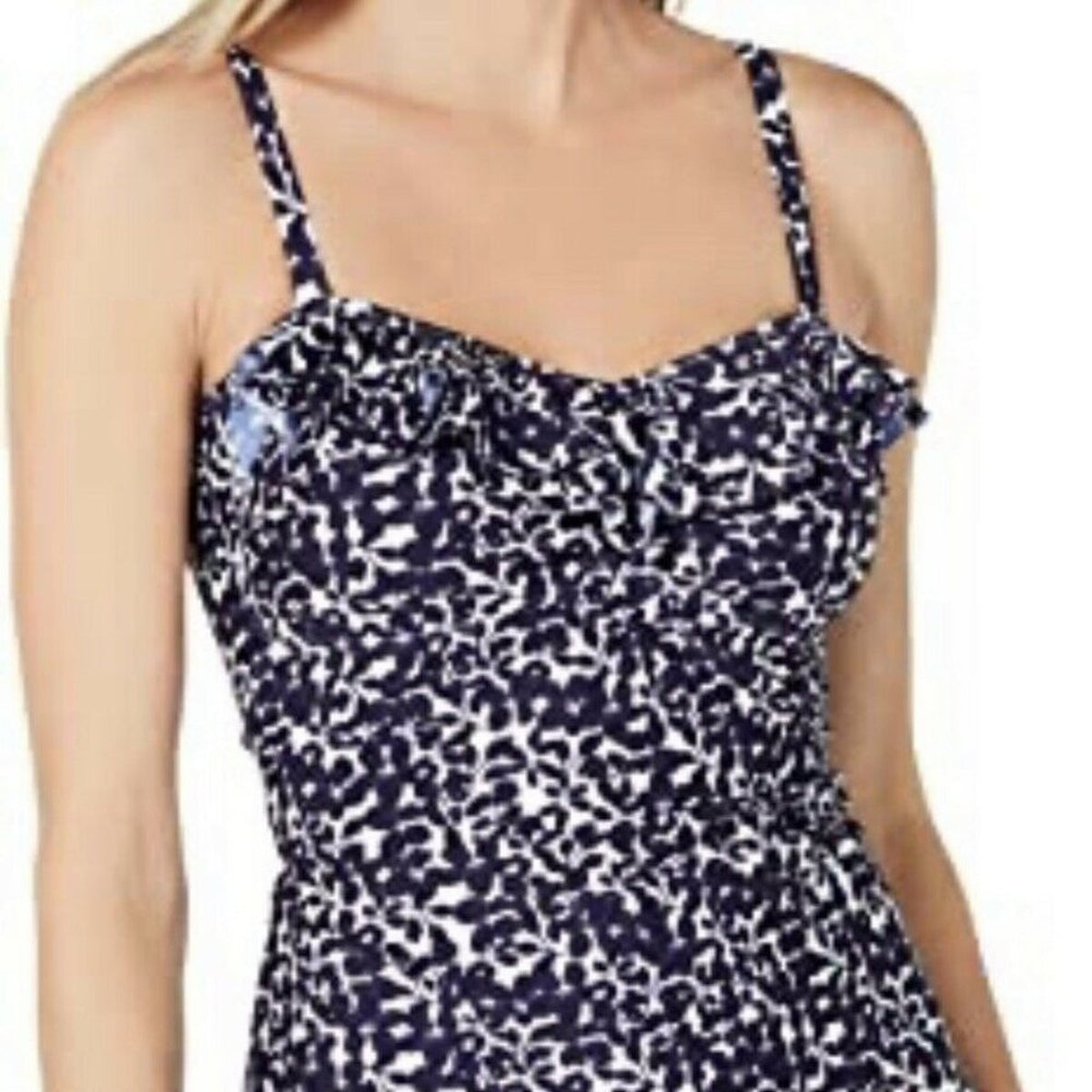 Bliss Floral Adjustable Strap Tankini Top Swimwear Size 6