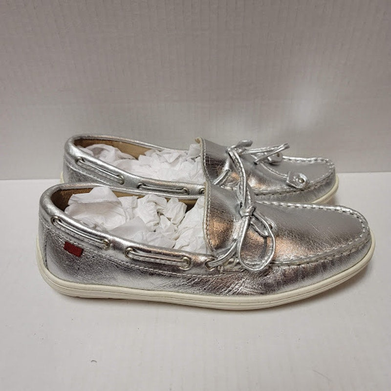 Marc Joseph Silver Size 4.5 Boat Driving Shoes Womens Casual Youth/Girls/Women