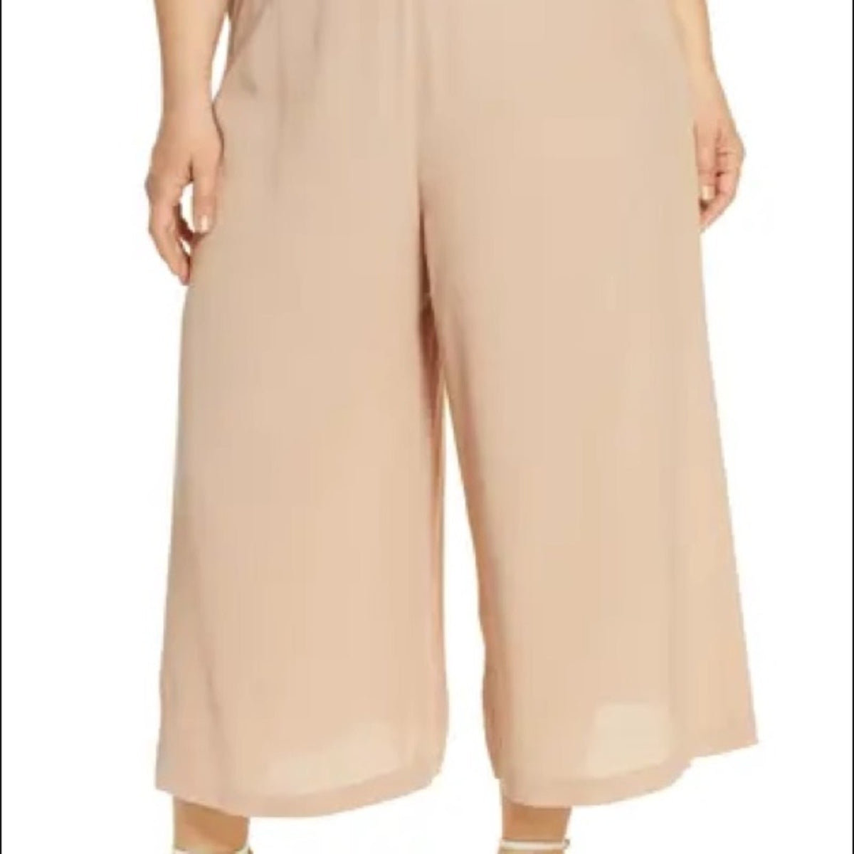 Leith NWT Tan Taupe Pocket Easy Cropped Pants 3X