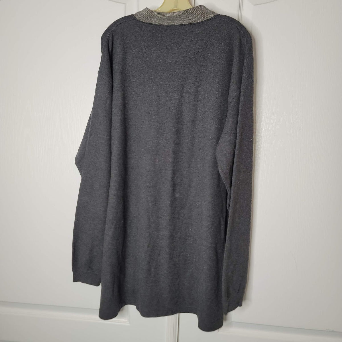 Ivy Crew Big Tall Size XL Long Sleeve Gray Shirt Collar Cotton