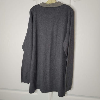 Ivy Crew Big Tall Size XL Long Sleeve Gray Shirt Collar Cotton
