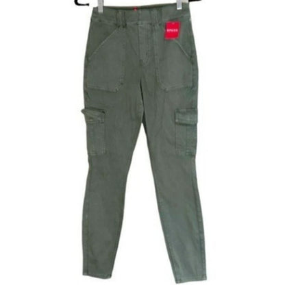 Spanx Stretch Twill Ankle Cargo Pants Sz XL/Extra Large in Sage Green NWT