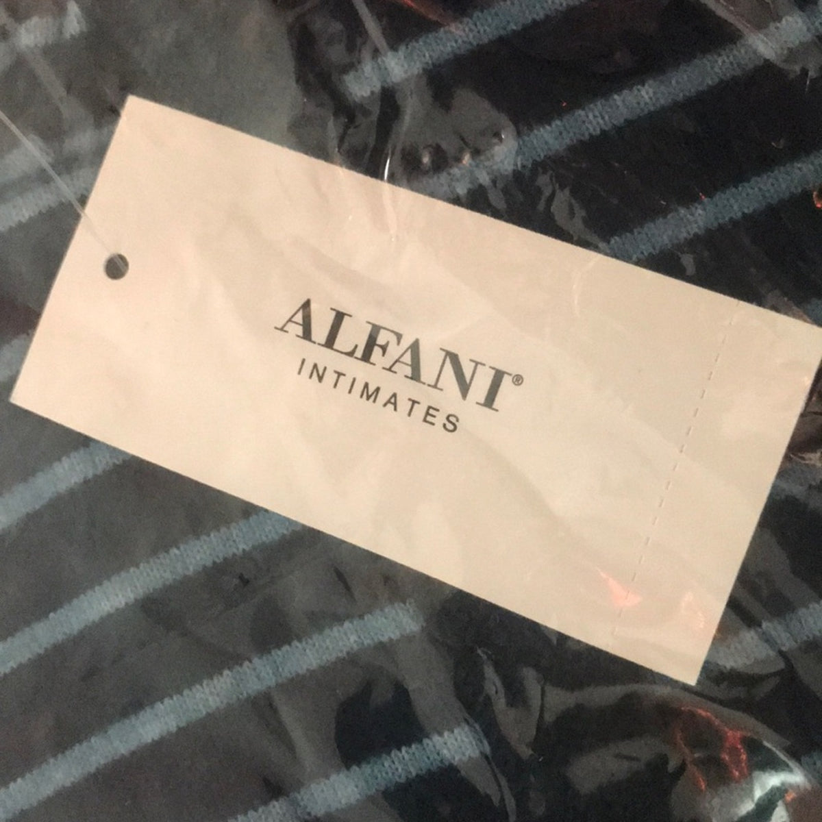 Alfani Cozy Knit Striped Hoodie Blue Size Small new Long Sleeve Rounded Hem