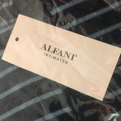 Alfani Cozy Knit Striped Hoodie Blue Size Small new Long Sleeve Rounded Hem